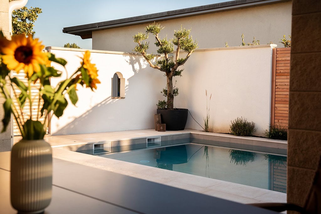 Moderne Gartengestaltung mit Pool